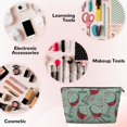 thumbnail image 3 of Makeup Bag - Wine Glass Printing Cosmetic Bag Portable Travel Toiletry Bag for Women Small Make Up Organizer Bag Zipper Pouch Travel Essentials, 3 of 8