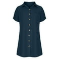 thumbnail image 6 of Njoeus Women's Shirt Dress Summer Loose Casual V Neck Button T-Shirts Dresses with Pocket S-3XL, 6 of 6