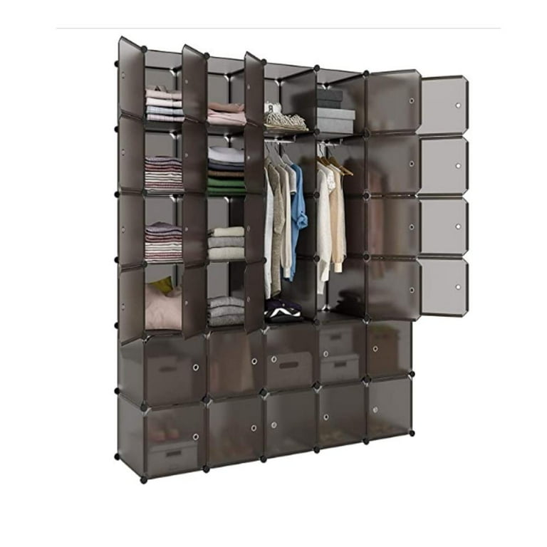 DIY 30 Cube Portable Closet Storage Organizer Clothes Wardrobe