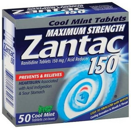 Zantac Cool Mint Tablets, 50 CT (Pack of 4)