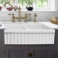 thumbnail image 2 of Whitehaus Quatro Alcove Kitchen Sink With Matte White Finish WHQDB332-M-WHITE, 2 of 7