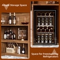 thumbnail image 6 of HARIPUL L-Shaped Home Bar Unit, 4-Tier Corner Bar Cabinet with Large Storage Space, Liquor Wine Cabinet & Reception Desk for Home Pub, 37.52"D x 52.44"W x 43.94"H, Wood, 6 of 7