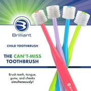 Brilliant Child Toothbrush by Baby Buddy, Ages 2-5, Soft Round Head, All-Around Clean, Pink, 1 Pack