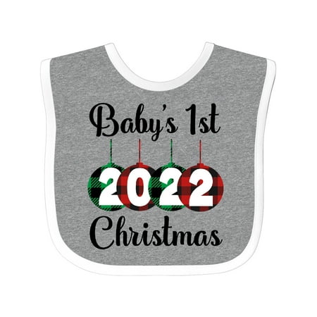

Inktastic Babys 1st Christmas 2022 Gift Baby Boy or Baby Girl Bib