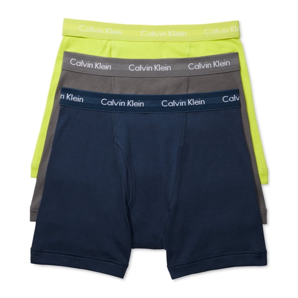 Calzoncillos Calvin Klein para hombre, paquete de 3 calzoncillos de algodón, multicolor, grande