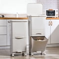 thumbnail image 3 of Dry Wet Classification Trash Can, Dry Wet Sorting Trash Can Heightened  for Home 2 Layers 29L 36x26x77cm, 3 of 8