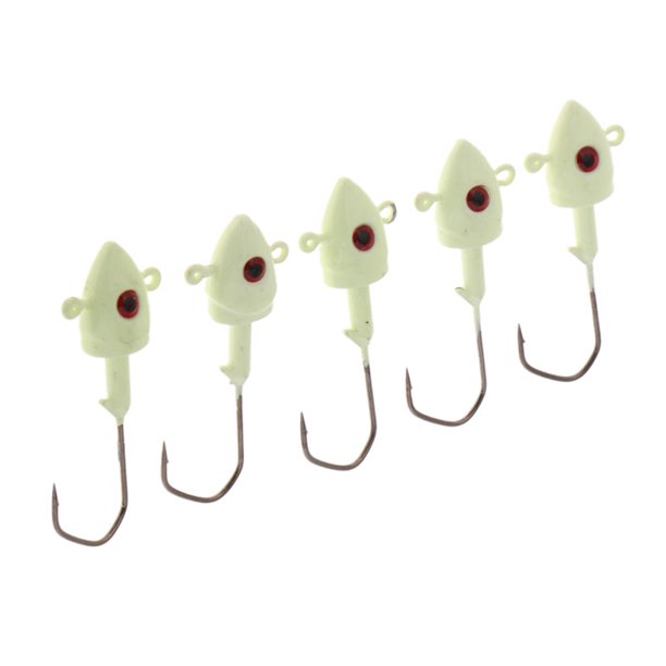 Pntils luminosas s de pntil de anzuelo de púas individuales Señuelos cebos para lubina lucioperca 14g Sunnimix Cabeza de la plantilla de los anzuelos de pesca