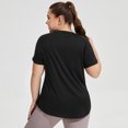 thumbnail image 4 of NominalSnug Plus Size Workout Tops for Women Sun Protection Short Sleeve Athletic Shirts Lightweight Quick Dry Yoga Top, 4 of 6