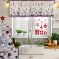 thumbnail image 6 of 4th of July Valances for Windows, Decorative Rod Pocket Window Valance Curtains, Independence Day Red Blue Love Heart Plaid Short Curtain Drapes for Kitchen/Living Room, 2 Panels, 42" W x 18" L, 6 of 8