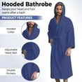 thumbnail image 3 of Men’s Hooded Bathrobe, 100% Cotton Terry Bathrobe, Spa Style Bath Robe, Absorbent Shower Robe, Lightweight Towel Bathrobes, 3 of 6