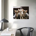 thumbnail image 3 of Nawypu  Three Elegant American Shorthair Cats Poster Canvas Prints Wall Art For Home Office Decorations With Framed, 3 of 4