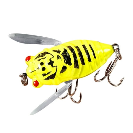 Cicada Fishing Lure 3D Holographic Eyes Fishing Hard Lures Fishing Cicada Bait Sturdy Fishing Topwater Lure Artificial Fishing Bait for Lake Pond Freshwater