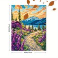 thumbnail image 3 of Mountain Cabin and Wildflowers Canvas Painting， Suitable for Living Room，Office， Hallway， and Dining Room Decoration., 3 of 8