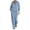 Blue, variant on Yigetop Women's 2 Piece Tracksuit Outfit Zip up Hoodie & Wide Leg Pants Casual Travel Athletic Matching Set Blackish Green L