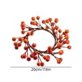 thumbnail image 3 of geerera Fall Orange Berry Candle Ring, Rustic Artificial Berry Wreath for Pillar Candles, Thanksgiving Autumn Tabletop Decor & Centerpiece, 7.9", 3 of 7