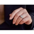 thumbnail image 3 of Divine_creation 925 Sterling Silver 2.43 Ct Round Cut White Diamond Engagement Thanksgiving Christmas Halo Bridal Ring Set 14K White Gold Plated For Women's -9, 3 of 3