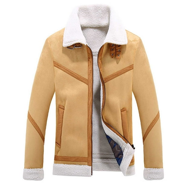 JERDAR Mens Fall Winter Coats Casual Slim Fit Zipper Fleece