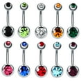 thumbnail image 2 of Piercings Sunnimix Banana Barbells Para Vientre Plata Joyas para el cuerpo con diamantes de imitación, 2 of 8