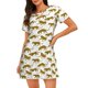 thumbnail image 1 of Disketp Leopard Print para Camisón Corto de Manga Corta para Mujeres, Camisón Cómodo con Escote Redondo, Bonito y Confortable, 1 of 6