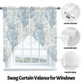 thumbnail image 4 of Swag Curtains Valances for Windows, Blue Grey Coral Pattern Short Kitchen Window Curtains Over Sink, Tropical Ocean Summer Cafe Curtains Panel Set Of 2,Rod Pocket, 36 Inches Length, 4 of 8