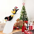 thumbnail image 3 of Costway 4FT Pre-Lit Christmas Penguin Ice Skating Decoration with Snowy Slide & LED Lights, 3 of 10