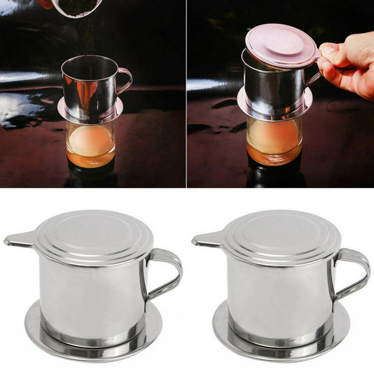 JOAN DOMINGUEZ Portable Stainless Steel Reusable Vietnamese Coffee Filter  Vietnam Drip Coffee Pot Dripper B9H0