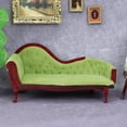 thumbnail image 3 of Miniatura de terciopelo verde a escala 1:12 de Chaise Lounge Dollhouse, 3 of 3