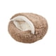 thumbnail image 5 of Cama para perros pequeños, cama para dormir para gatos, perrera con capucha, cómoda y portátil, casa para gatitos, cama semicerrada para mascotas de marrón, 5 of 8