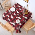 thumbnail image 2 of Red Christmas Snowman Pattern Square Tablecloth,Waterproof Square Table Cover,Wipeable Spillproof Washable Table Cover for Home Kitchen Party Decor 60"x60"(152x152cm), 2 of 6