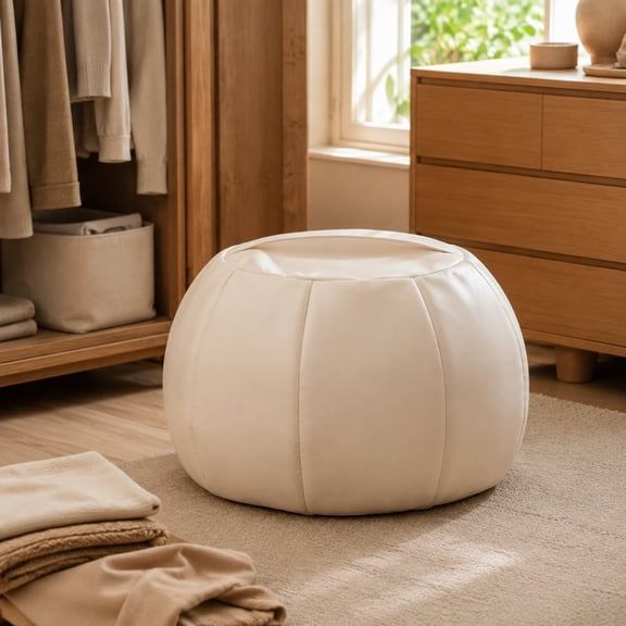 Halloween Pumpkin Storage Ottoman Stool Round Seat Hidden Storage Bin Foot Rest For Living Room Bedroom Entryway Cozy Fall Holiday Home Decor