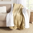 thumbnail image 2 of Manta Genteele Sherpa Super Soft 130 x 150 cm, color camel/blanco, 2 of 6