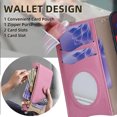 thumbnail image 5 of Allytechgroup Wallet Case for iPhone 14 with Makeup Mirror, Detachable Metal Shoulder Strap Cards Slots Zipper Pocket Shockproof Protective Phone Case for iPhone 14, Pink, 5 of 8