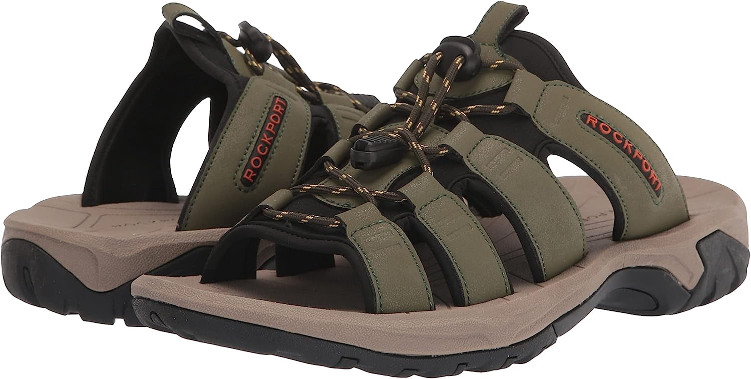 Rockport Byron Bungee Men’s Outdoor Sandal..13 Rockport Green Byron Bungee Slide Sandal Men main image 2