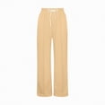 thumbnail image 4 of kpoplk Girls Oversized Wide Leg Sweatpants Drawstring Kids Baggy Straight Leg Track Pants Casual Plain Pockets Joggers(Yellow,11-12 Y), 4 of 5