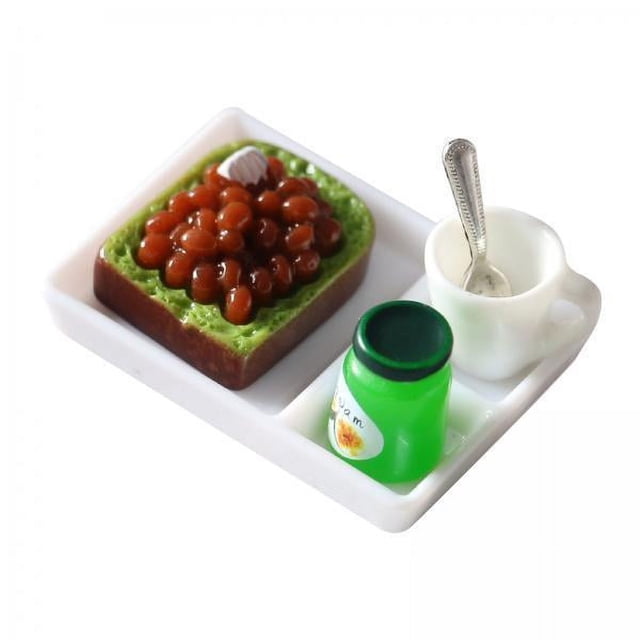 Paquete de 5-6 juegos de cocina de simulación de desayuno, tostadas y para casa de muñecas 1/12 5 piezas