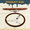 thumbnail image 3 of NIXFACE 350mm 14inch Wood Steering Wheel with Horn Kit Fit for Chevy Classic Silver, 3 of 4