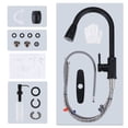 thumbnail image 4 of Wowow Stainless Steel Kitchen Faucet with Soap Dispenser, Matte Black Kitchen Faucet for Sinks, 4 of 7