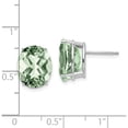 thumbnail image 2 of 14K White Gold 14Kw 12X10 Oval Green Quartz Earrings (13 X 10) Made In United States xe91wag, 2 of 5