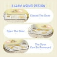 thumbnail image 3 of Aukfa Queen Size Floor Bed for Kids, Girls, Boys, Wood Montessori Bed Frame with Safety Guardrails and Door, White, 3 of 8