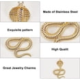 thumbnail image 4 of 1 caja de 6 estilos de dijes de serpiente de aleación de metal con diseño de cobra y serpiente, conectores con agujero, 4 of 7