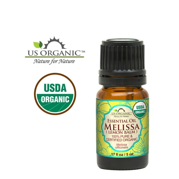 US Organic Melissa Essential Oil (Lemon Balm), 100% Pure Certified USDA Organic