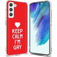 thumbnail image 1 of TalkingCase Slim Case Compatible for Samsung Galaxy S21 FE 5G (Fan Edition), Keep Calm Gay Print, Lightweight, Flexible, Soft, USA, 1 of 7
