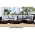 thumbnail image 2 of Rattan Sofa Set for Outdoor Patio | Free Combination for Different Shapes | UV-Resistant Rattan and Polyester Covers | Sturdy Seats for Heavy Use, 2 of 7