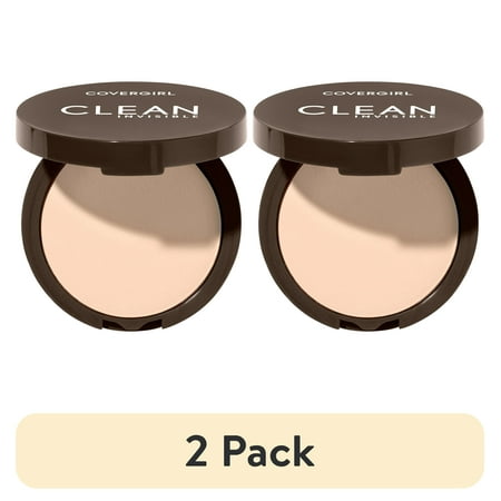(2 pack) COVERGIRL Clean Invisible Pressed Powder, 105 Ivory, 0.38 oz