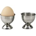 thumbnail image 1 of 2pcs Stainless Steel Egg Cups Egg Holders Egg Tray Kitchen Gadgets Tools For Hard Boiled Eggs, Silver, 1 of 3