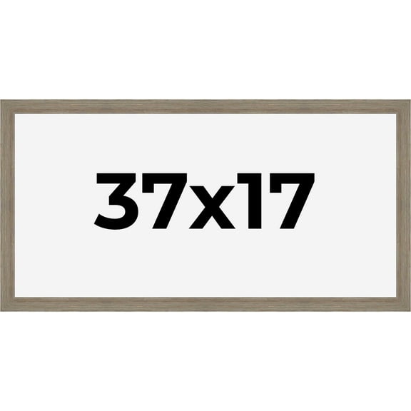 37x17 Frame Gray Barnwood Rustic Solid Wood Picture Frame | 1.5 Inch Moulding Width | Includes UV