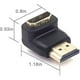 thumbnail image 3 of Adaptador HDMI de ángulo recto de 90 grados y 270 grados, conector HDMI 2.0 macho a hembra para 4k y 3d, TV/portátil/roku Stick montado en la pared, 2 piezas (1 par), 3 of 5