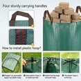 thumbnail image 2 of CHAO Paquete de 3 bolsas para residuos de jardín de 272 litros, plegables, reutilizables, estables, resistentes a los rayos UV, bolsas para residuos de hojas y jardín, 2 of 5