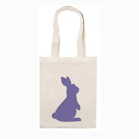 

Xinqinghao home decorations Easter Basket Holiday Rabbit Bunny Printed Canvas Gift Carry Eggs Candy Bag Purple