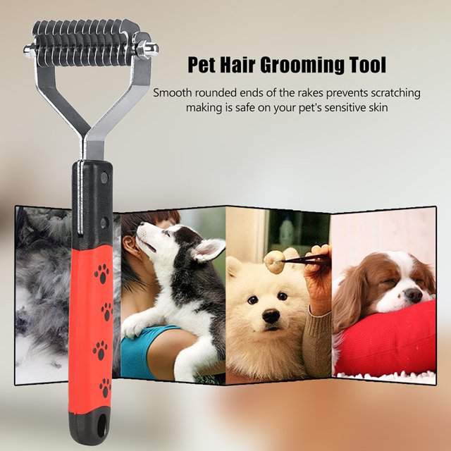 Peine de pelo para mascotas, Pin de acero inoxidable, herramienta de aseo para perros, gatos, pelo largo, 13 rastrillos